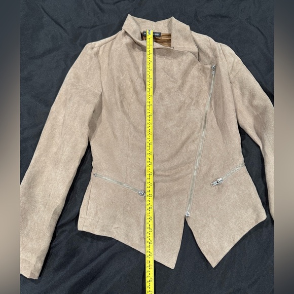 Rampage Cropped Tan Moto Asymmetrical Jacket - Picture 2 of 9